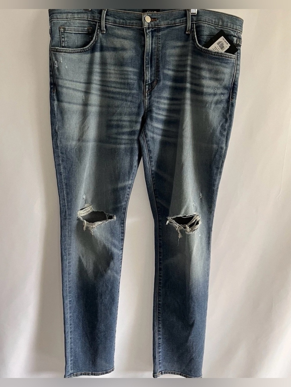 JOE'S Women's Skinny Fit Light Wash Distressed Stretch Lake Blue Denim Jeans 40